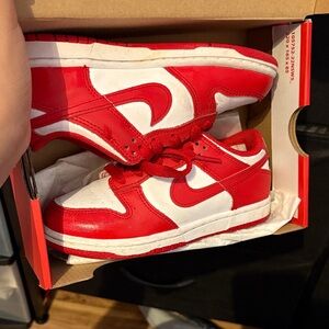Kids Red and White dunks Sneakers